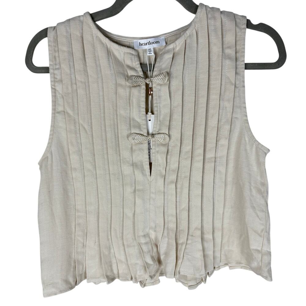 Heartloom Bow Front Cotton Top Cottagecore Boho Summer Preppy Vacation XS